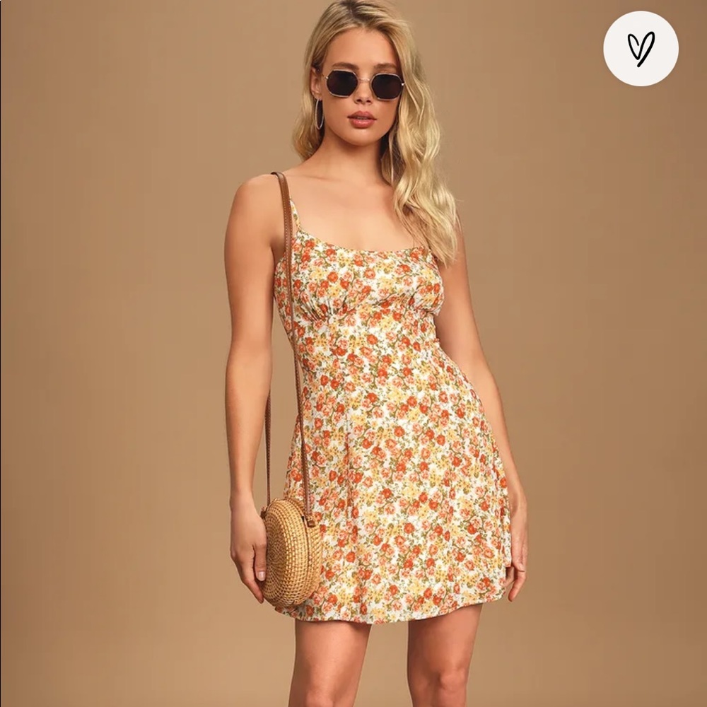 Warm Floral Mini Dress